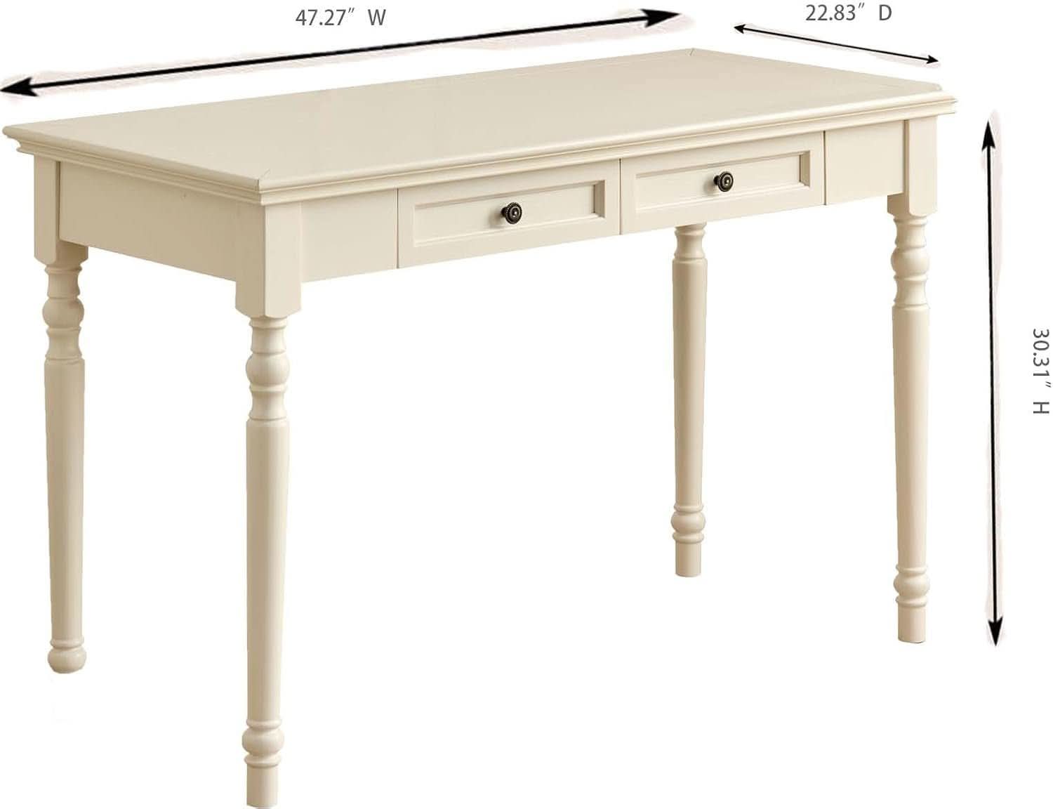 47 Inch Desk With Drawers Solid Wood Home Office Desk