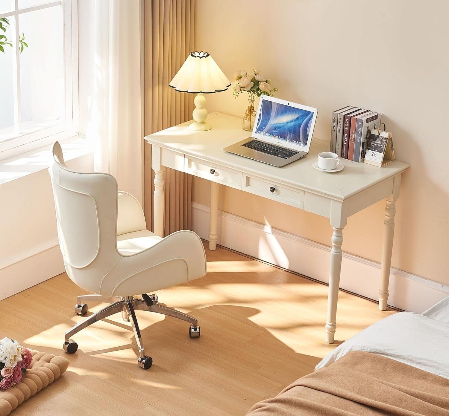 47 Inch Desk With Drawers Solid Wood Home Office Desk