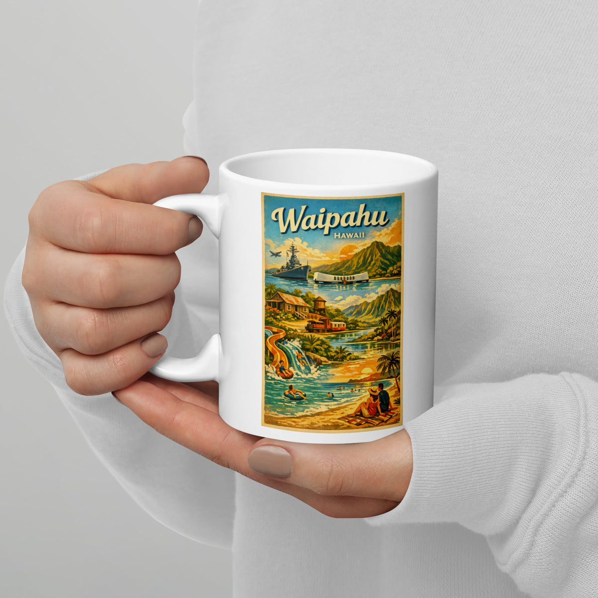 Waipahu Hawaii 11 oz White Glossy Mug