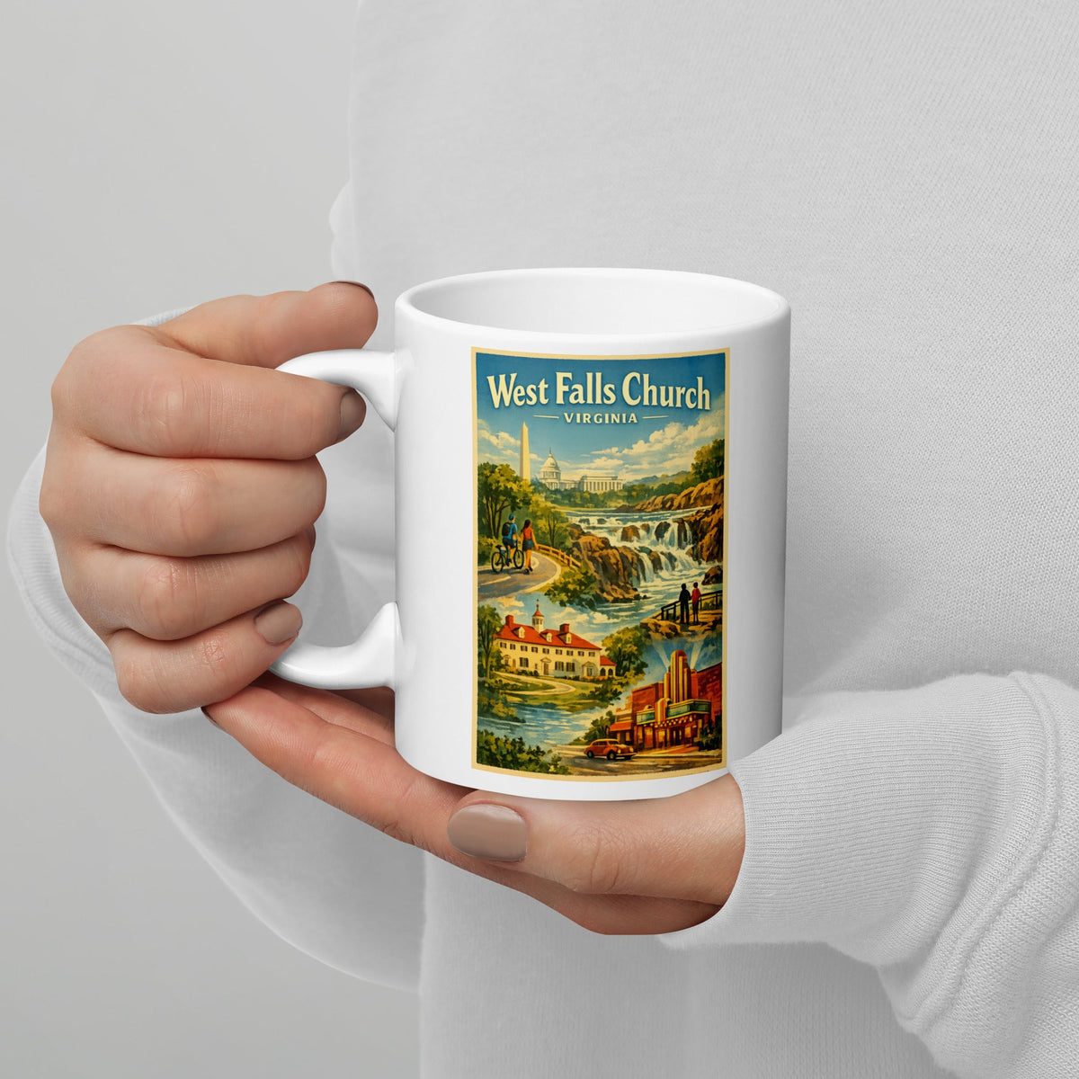 West Falls Church Virginia 11 oz White Glossy Mug