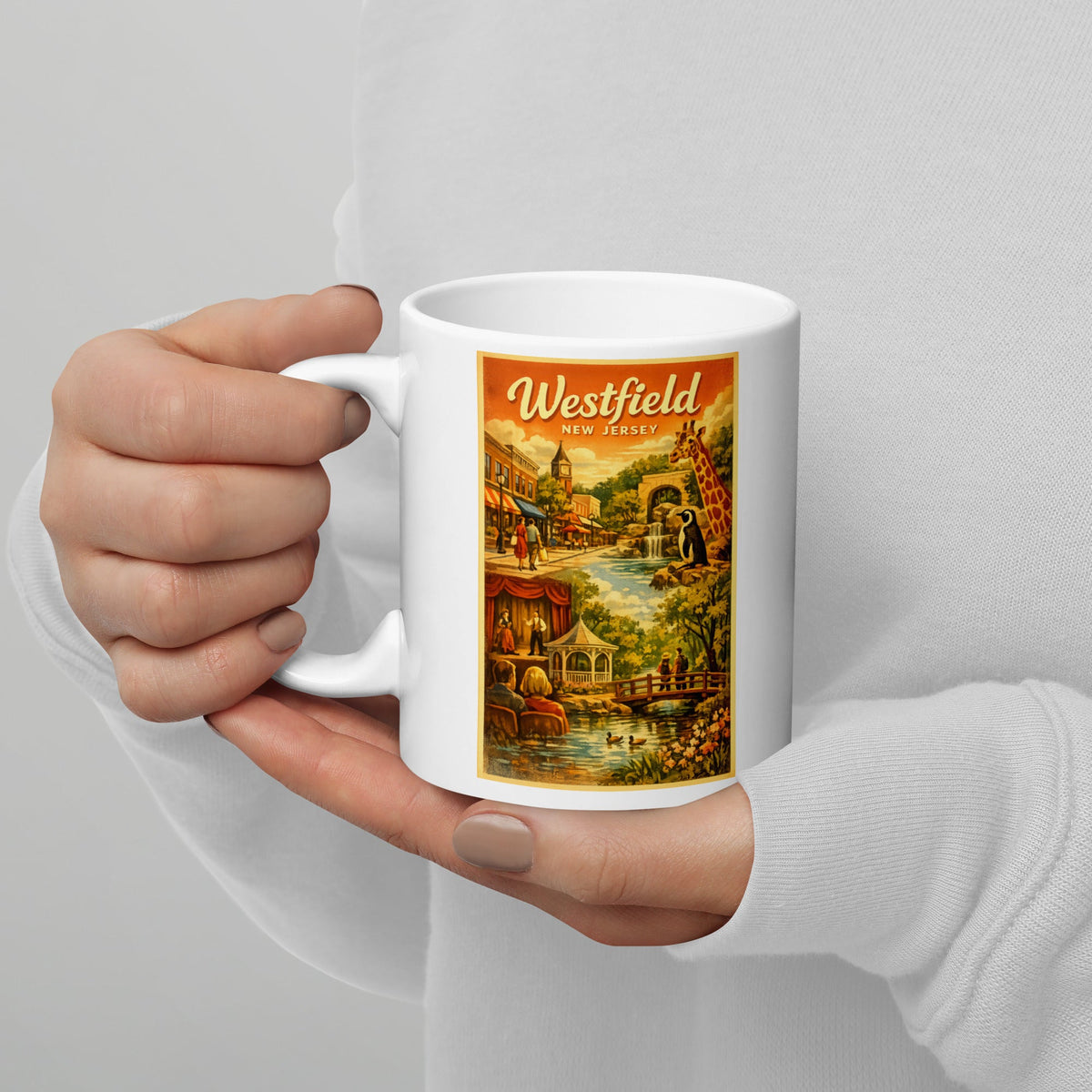 Westfield New Jersey 11 oz White Glossy Mug