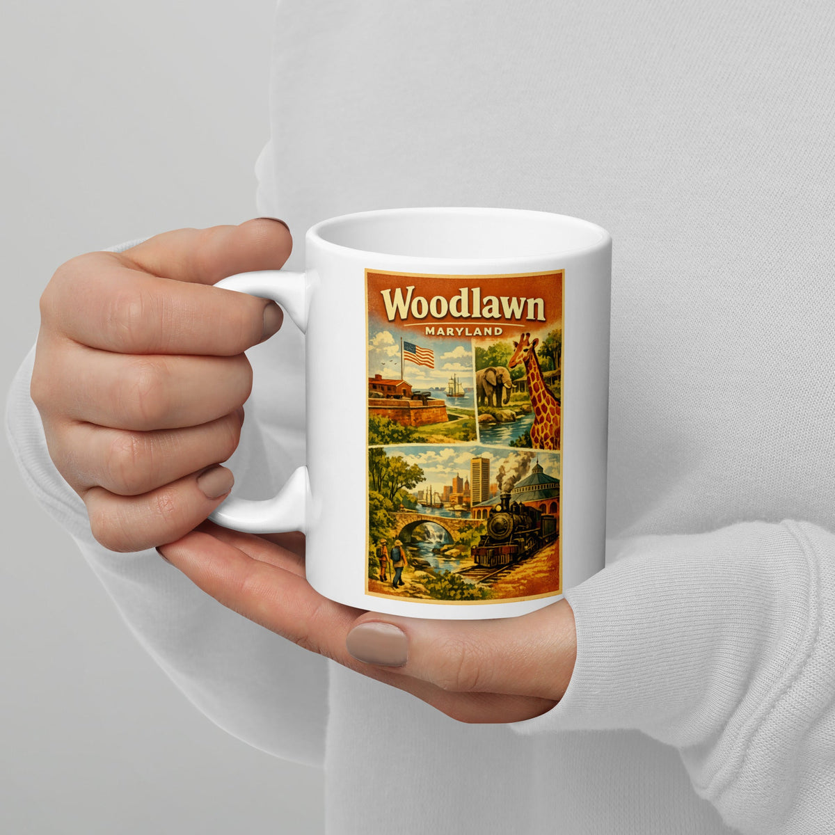 Woodlawn Maryland 11 oz White Glossy Mug