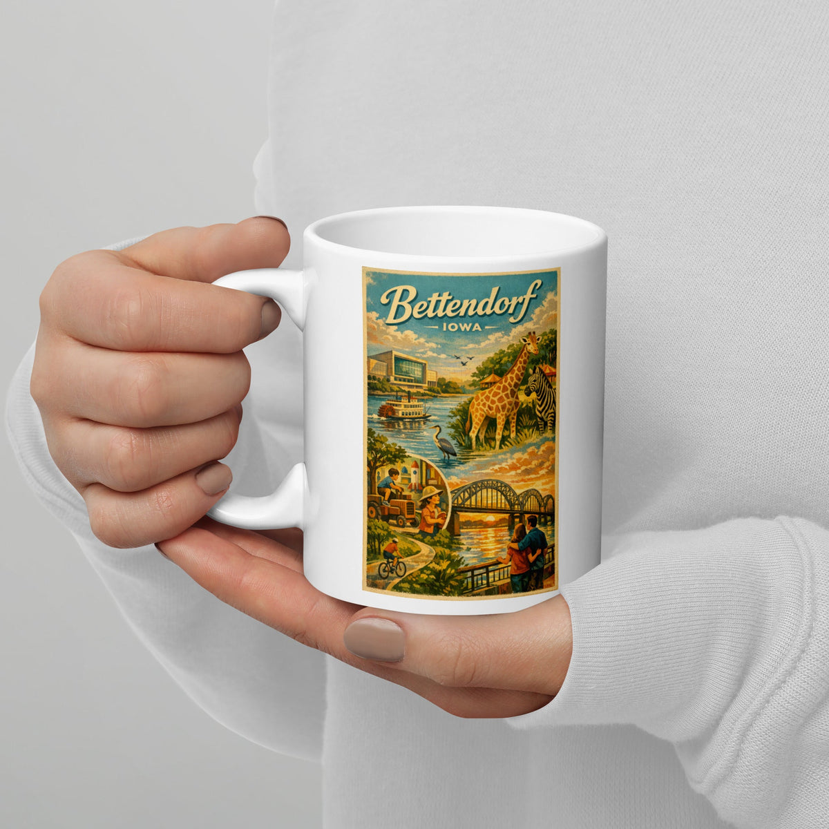 Bettendorf Iowa 11 oz White Glossy Mug