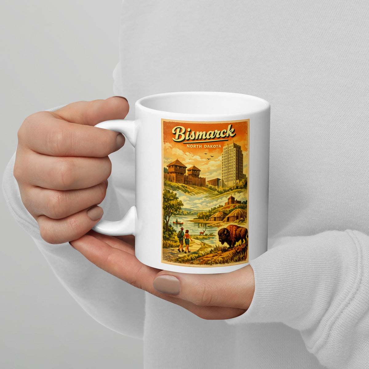 Bismarck North Dakota 11 oz White Glossy Mug