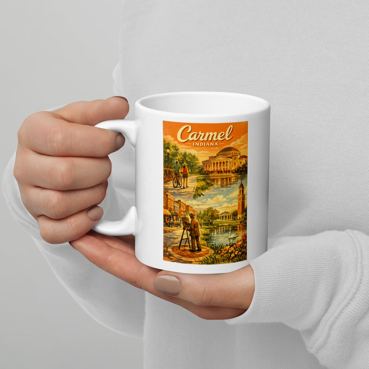Carmel Indiana 11 oz White Glossy Mug