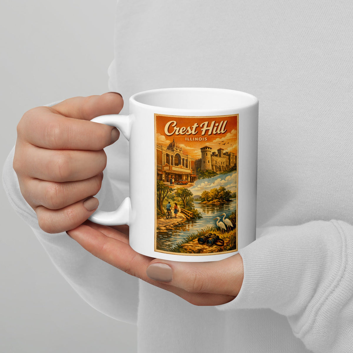 Crest Hill Illinois 11 oz White Glossy Mug
