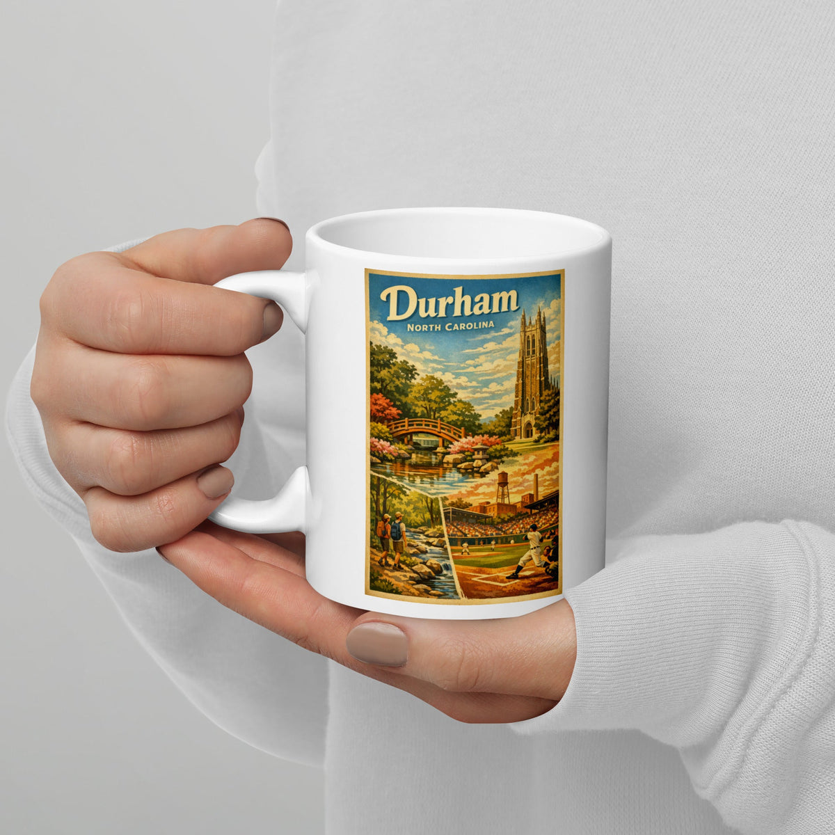 Durham North Carolina 11 oz White Glossy Mug