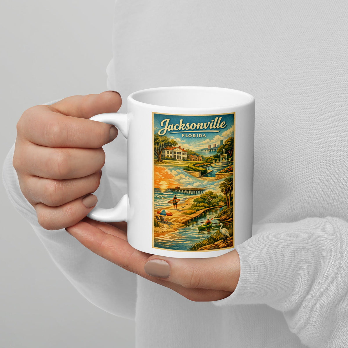 Jacksonville Florida 11 oz White Glossy Mug