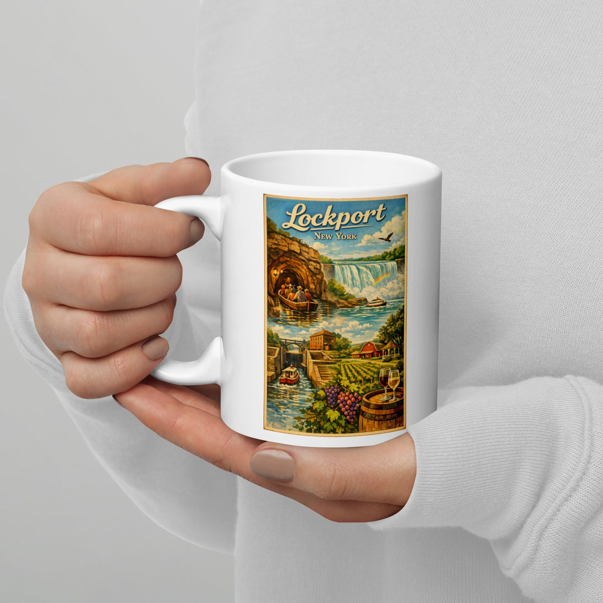 Lockport New York 11 oz White Glossy Mug
