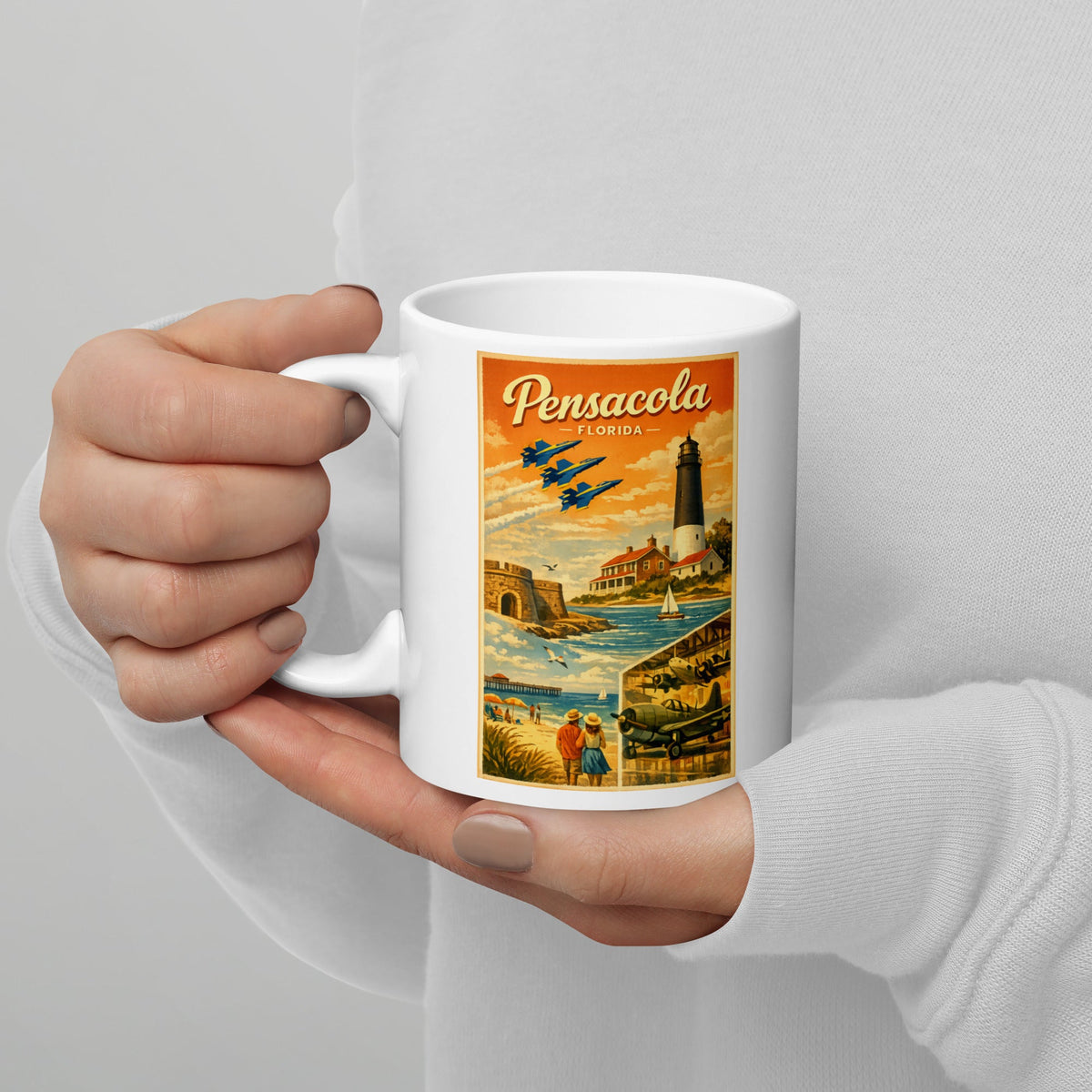 Pensacola Florida 11 oz White Glossy Mug