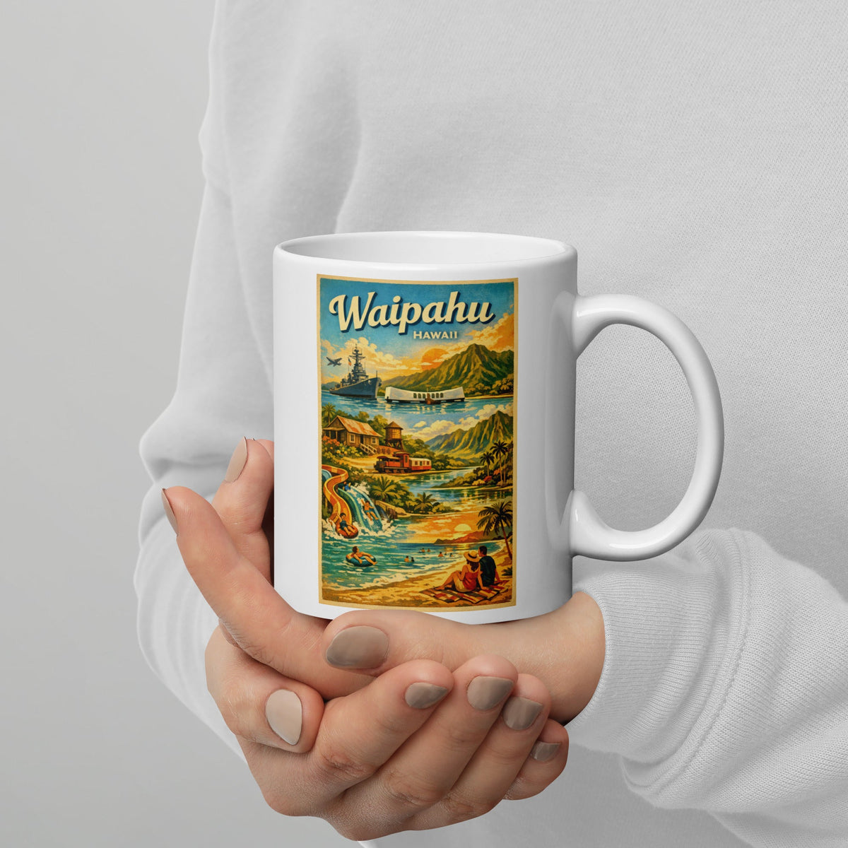 Waipahu Hawaii 11 oz White Glossy Mug