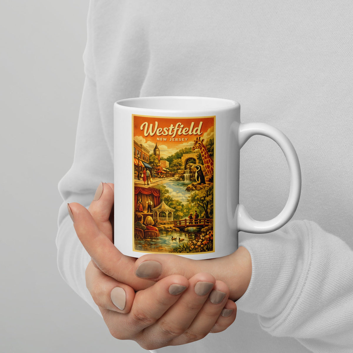 Westfield New Jersey 11 oz White Glossy Mug