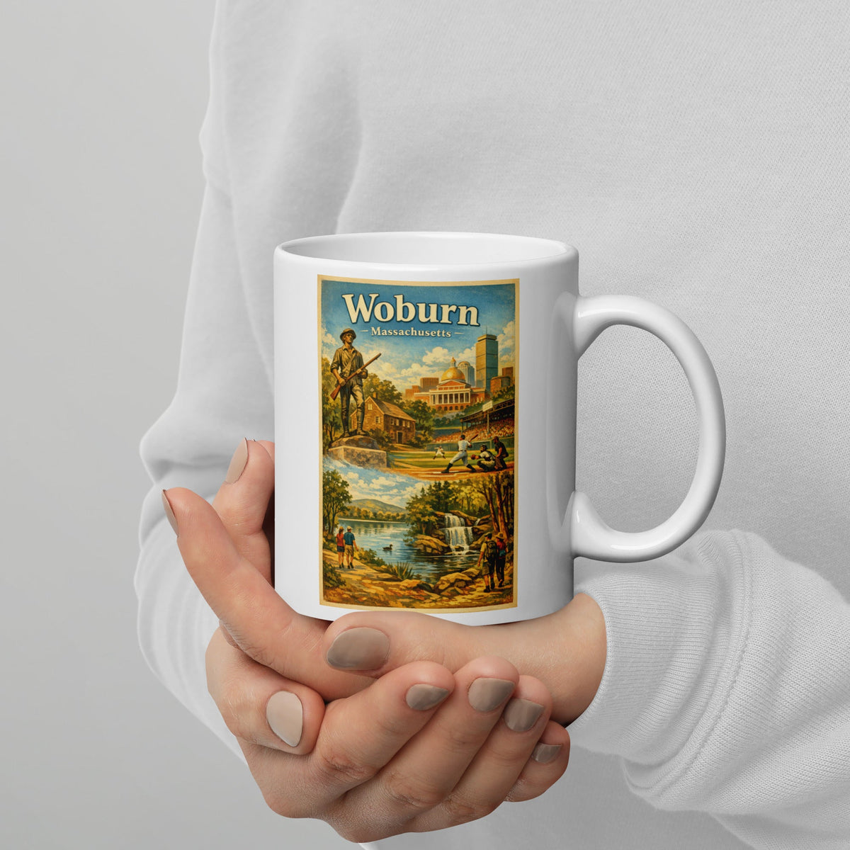 Woburn Massachusetts 11 oz White Glossy Mug