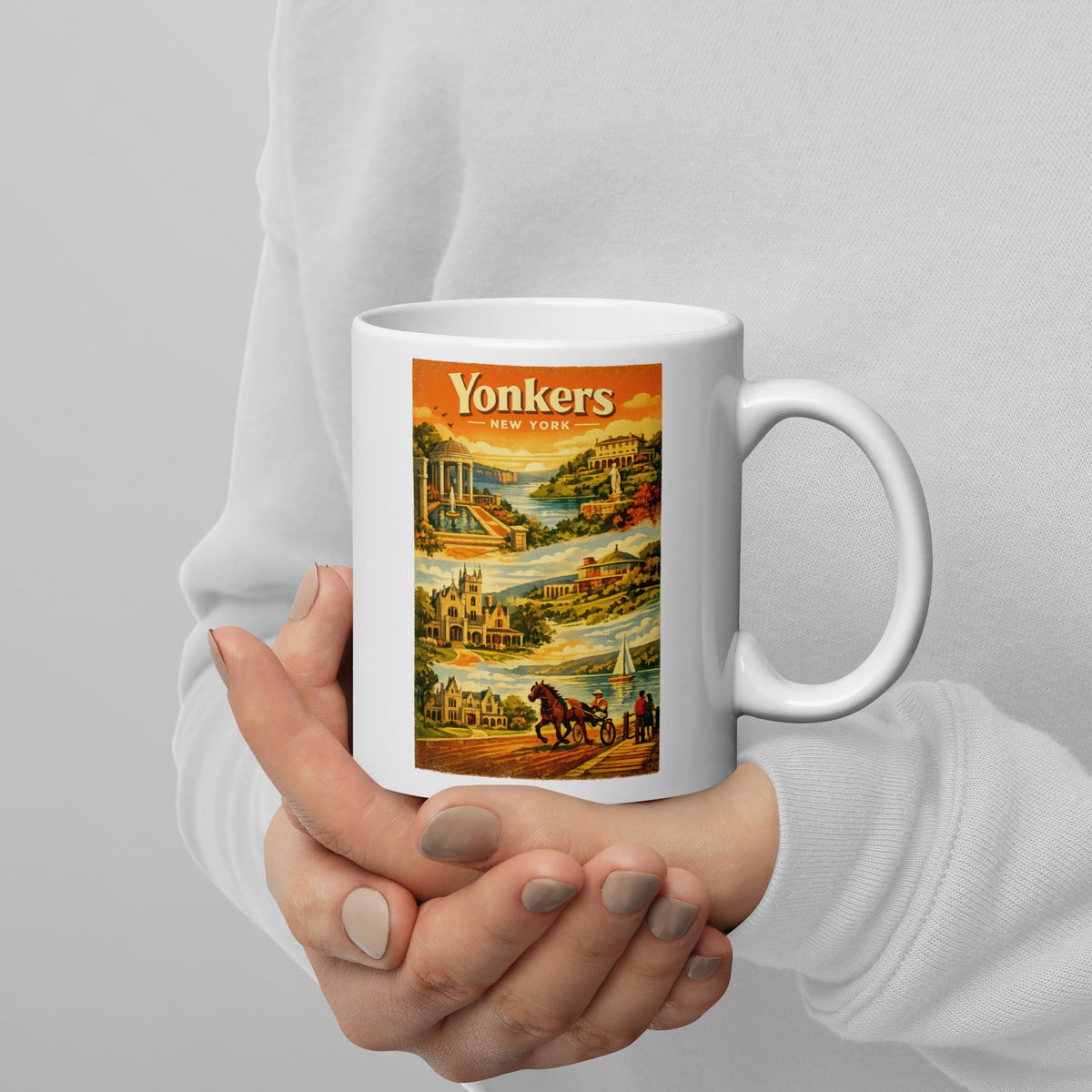 Yonkers New York 11 oz White Glossy Mug