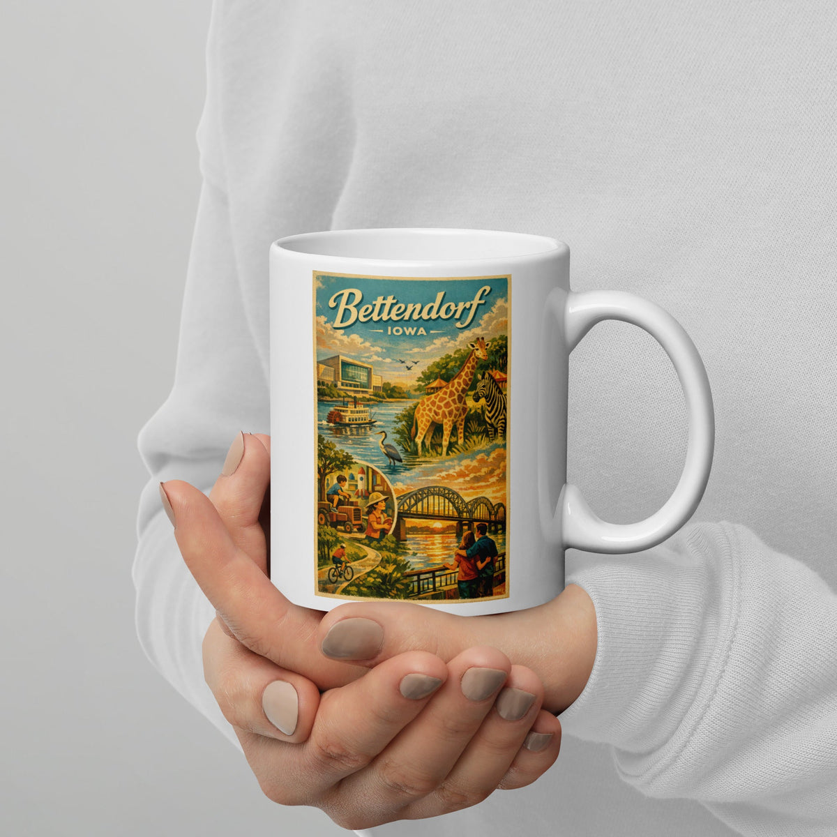 Bettendorf Iowa 11 oz White Glossy Mug