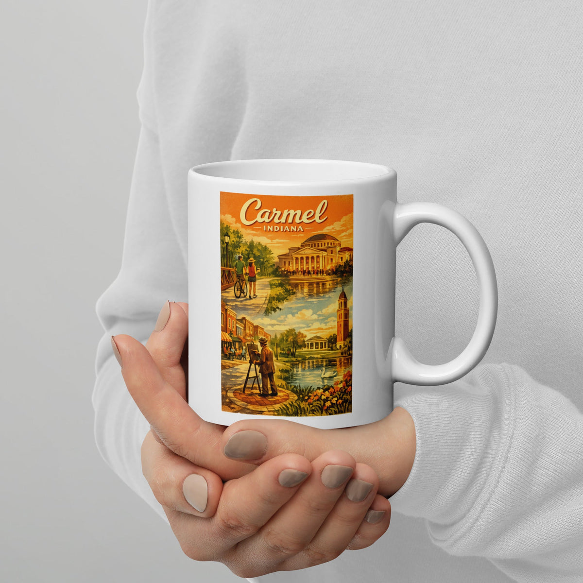 Carmel Indiana 11 oz White Glossy Mug
