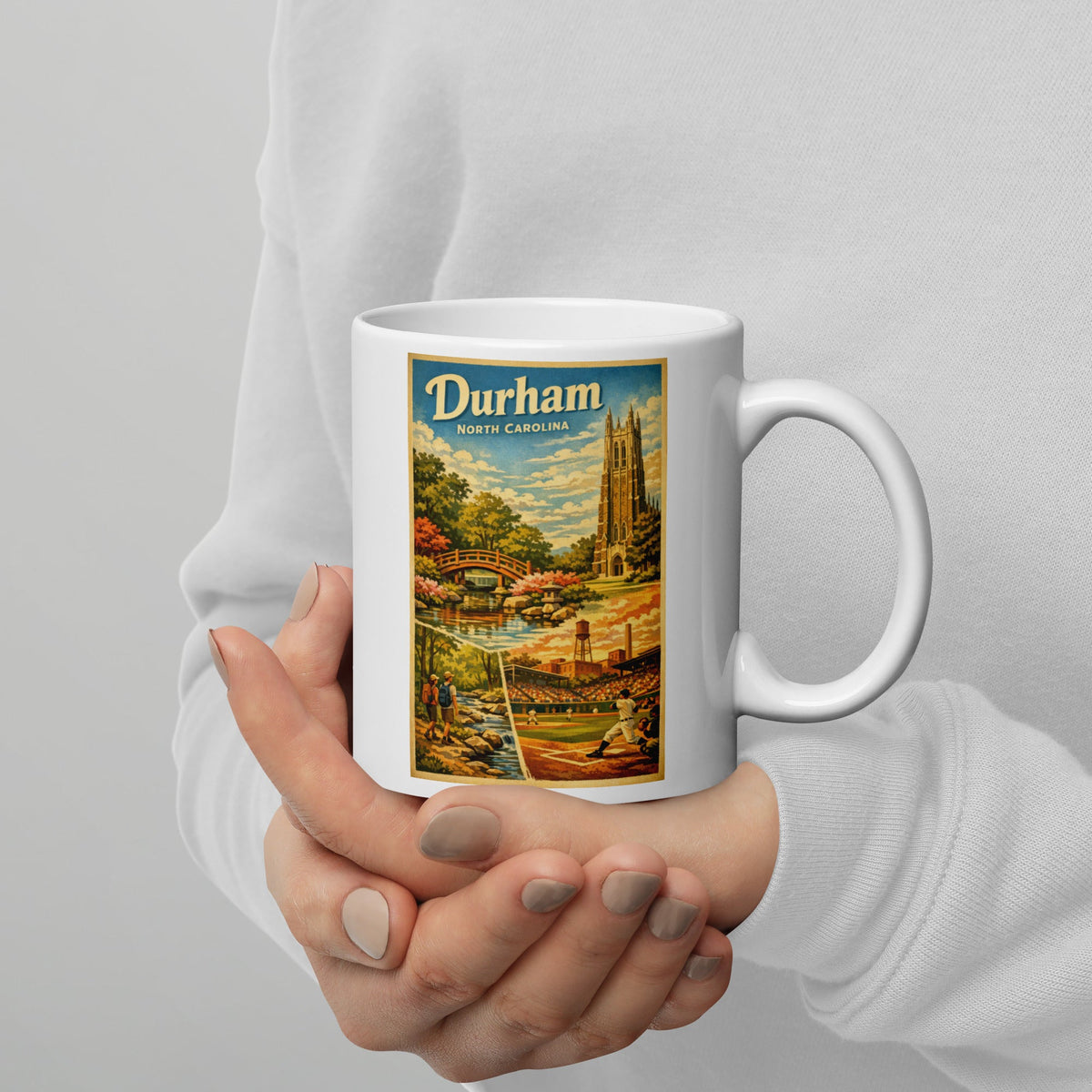 Durham North Carolina 11 oz White Glossy Mug