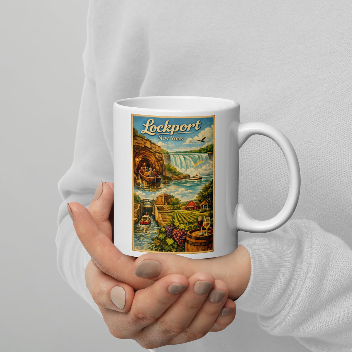 Lockport New York 11 oz White Glossy Mug