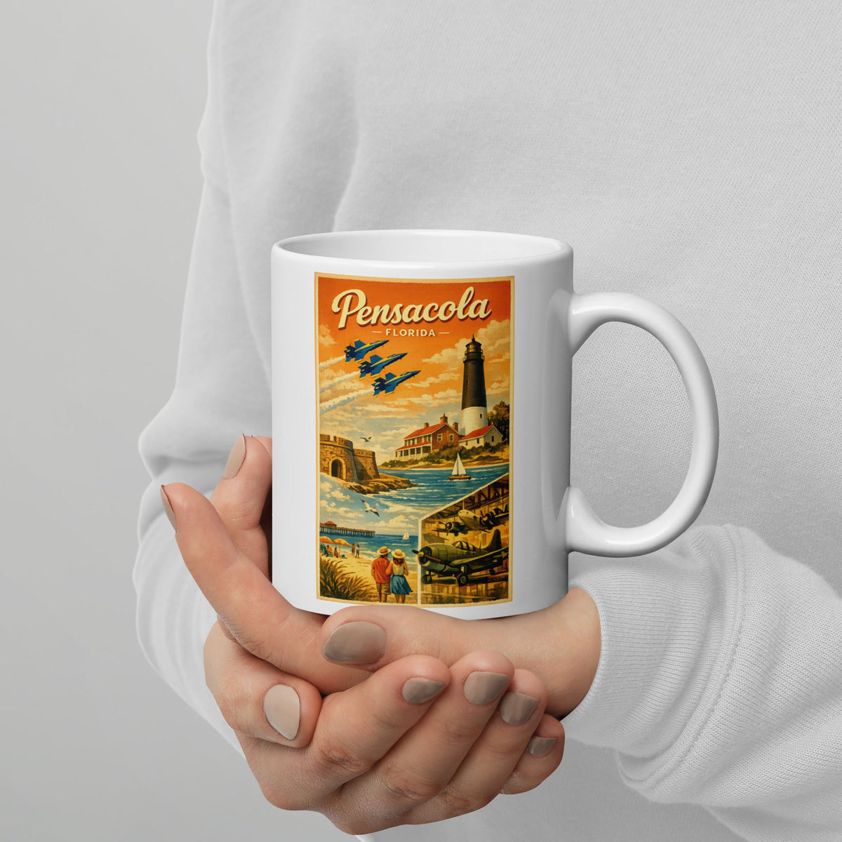 Pensacola Florida 11 oz White Glossy Mug