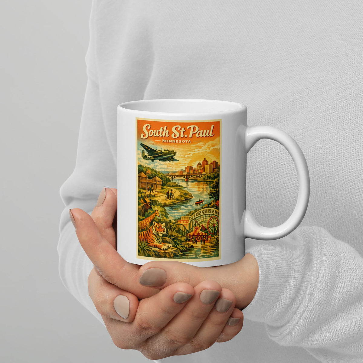 South St. Paul Minnesota 11 oz White Glossy Mug