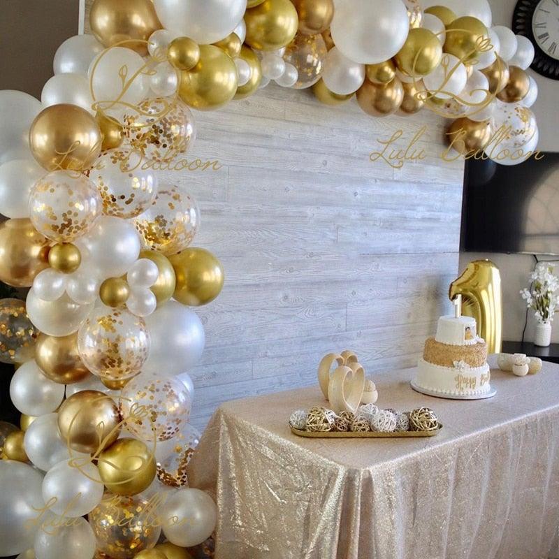 White Gold And Transparent Latex Air Balloons Pack For Baby Shower Birthday Party Decor Bridal Showers Baby Showers Wedding Party