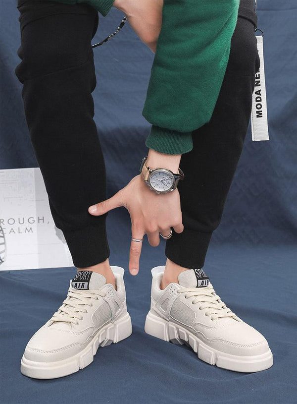 White Leather Sneakers For Men Breathable Casual Walking Sports Running Shoes Outdoor Travel Fitness Sneakers Comfortable Casual Shoes Outdoor Men Sneakers