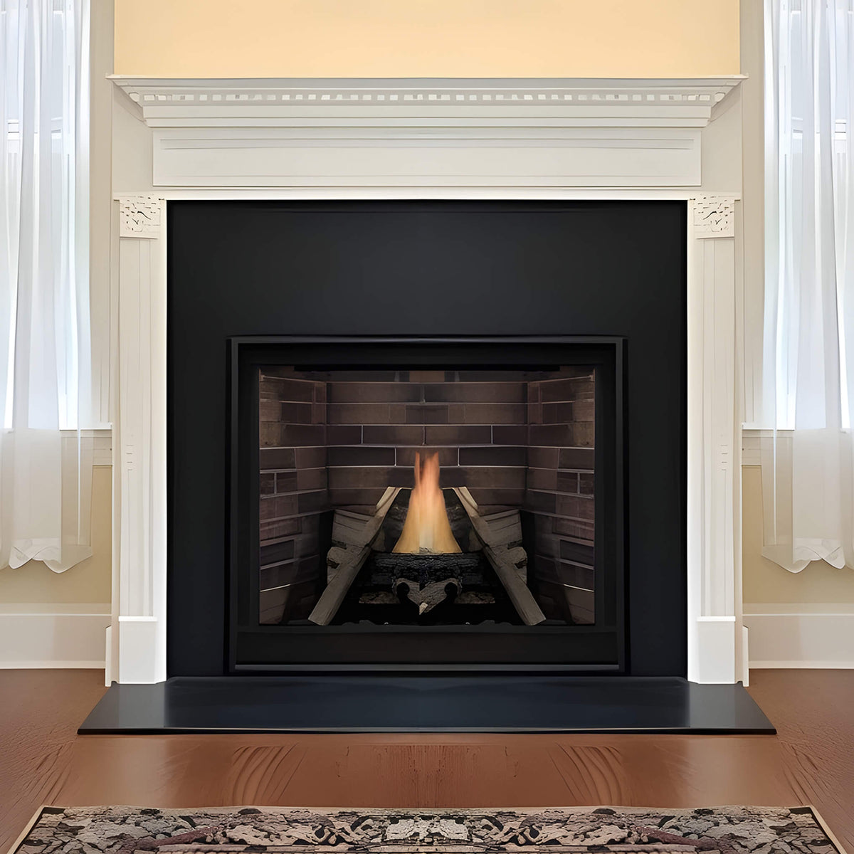 White Mountain Hearth (Empire) Tahoe 36-Inch Clean Face Direct Vent Natural Gas Traditional Premium Fireplace [DVCP36BP30N/70N] (SAK26519)