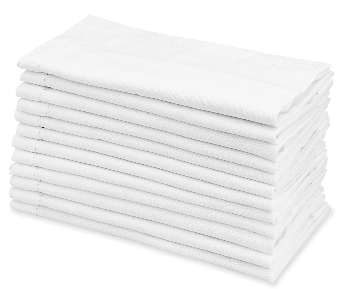 White Hemstitched Napkins - 20 inch