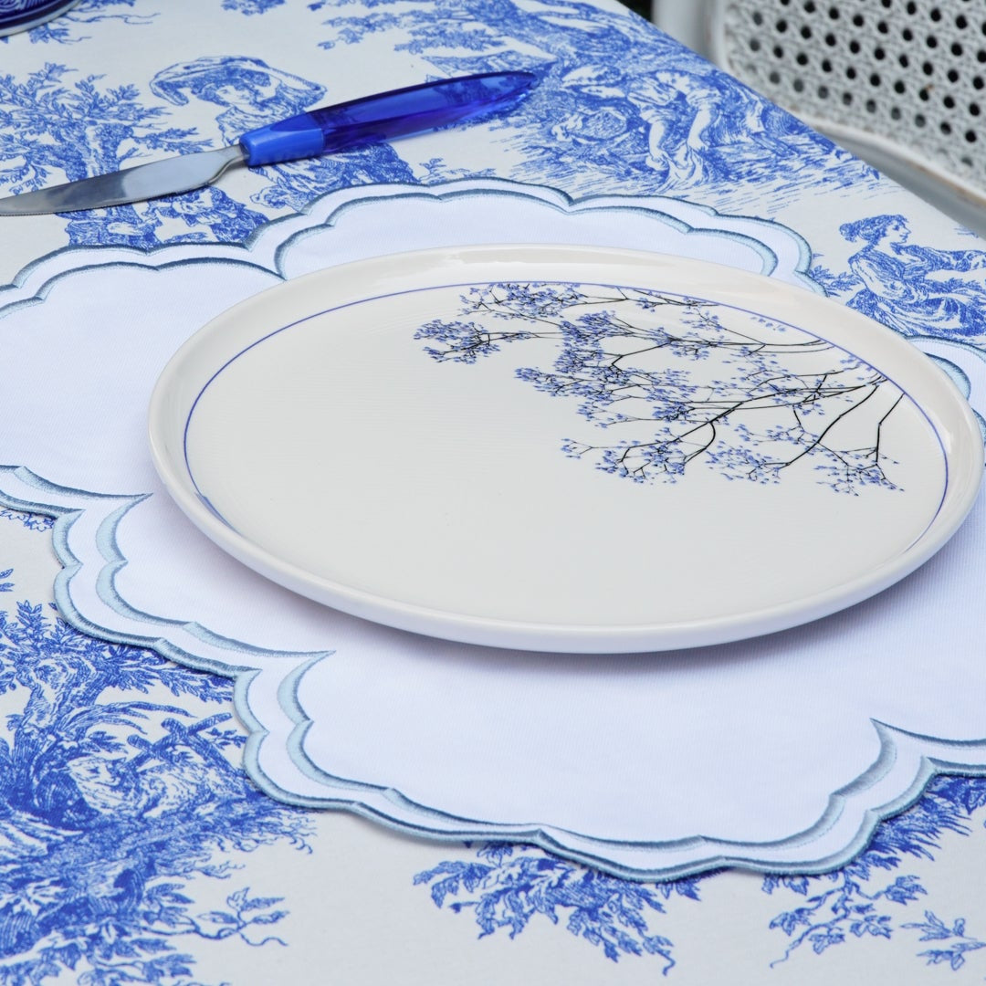 SPRING TABLE DECOR – AQUELLE WHITE RECTANGLE FABRIC PLACEMAT