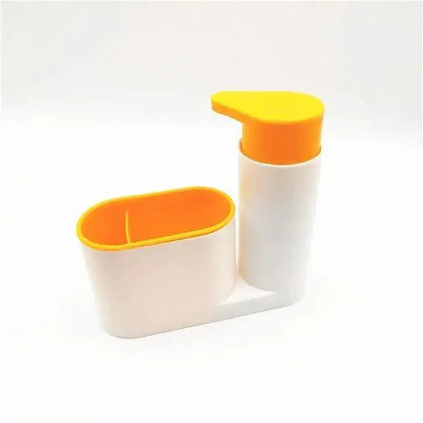 White Smart Kitchen Soap Dispenser Bathroom Accessories Liquid Soap Dispenser Simple Storage Box With Tank 3 IN 1 Cleaning Sponge Brush Holder Soap Pump Kitchen Gadgets