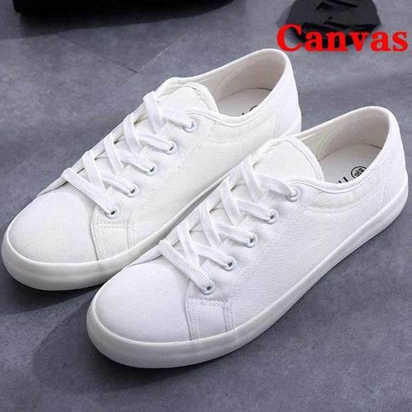 White Summer Womens Sneakers Trainers White Leather Canvas Shoes Tenis Classic Casual Cotton Slip On Canvas Comfortable Walking Flats Sneakers