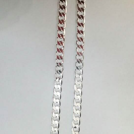 White Unisex Cuban Link Chain 24
