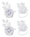 Vibhsa White Rose Napkin Rings | Set of 4