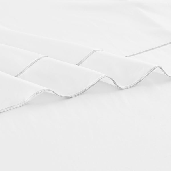 600 Thread Count Framed Sateen Embroidered Cotton Pillowcase Pair