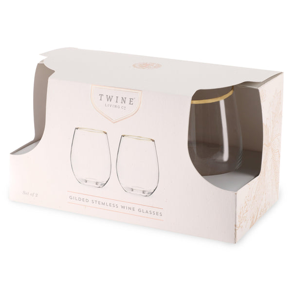 Gilded Stemless Wine Glasses