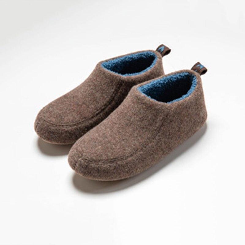 Winter Autumn New Stylish Home Mens Warm Shoes Thick Sole Bedroom Non Slip Wrapped Heel Slippers Women Felt Shoes Slip-On Knit Slippers Memory Foam Slippers