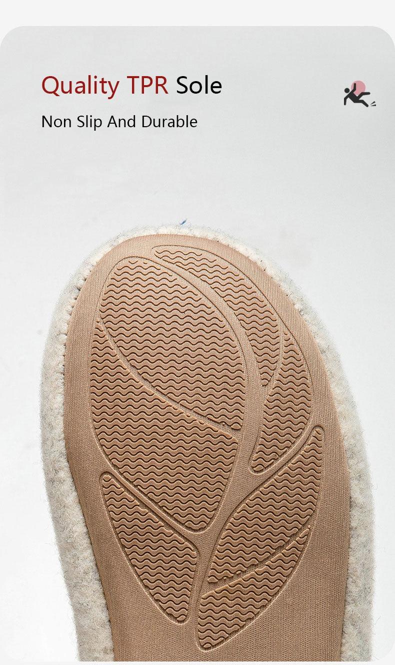 Winter Autumn New Stylish Home Mens Warm Shoes Thick Sole Bedroom Non Slip Wrapped Heel Slippers Women Felt Shoes Slip-On Knit Slippers Memory Foam Slippers