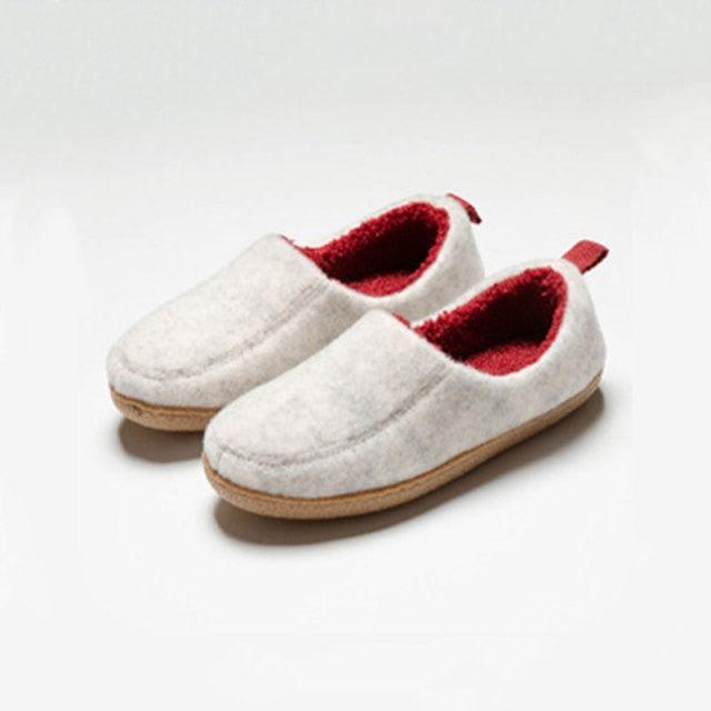 Winter Autumn New Stylish Home Mens Warm Shoes Thick Sole Bedroom Non Slip Wrapped Heel Slippers Women Felt Shoes Slip-On Knit Slippers Memory Foam Slippers