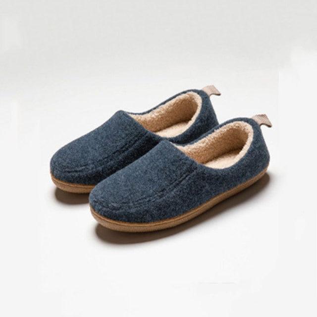 Winter Autumn New Stylish Home Mens Warm Shoes Thick Sole Bedroom Non Slip Wrapped Heel Slippers Women Felt Shoes Slip-On Knit Slippers Memory Foam Slippers
