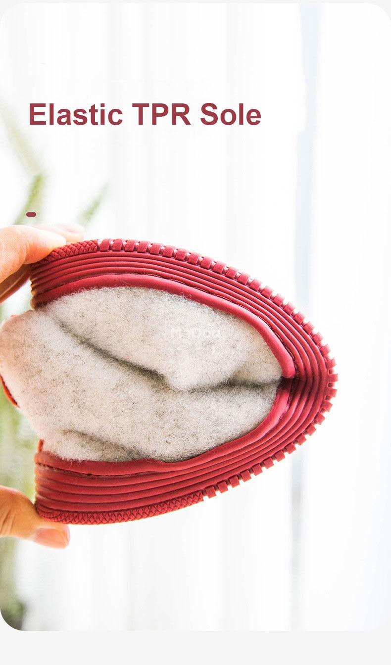 Winter Autumn New Stylish Home Mens Warm Shoes Thick Sole Bedroom Non Slip Wrapped Heel Slippers Women Felt Shoes Slip-On Knit Slippers Memory Foam Slippers