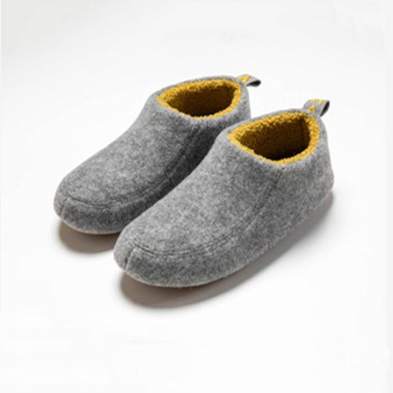 Winter Autumn New Stylish Home Mens Warm Shoes Thick Sole Bedroom Non Slip Wrapped Heel Slippers Women Felt Shoes Slip-On Knit Slippers Memory Foam Slippers