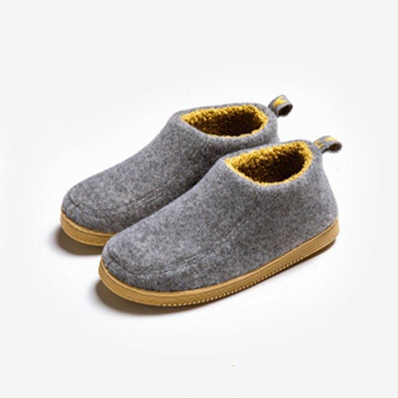 Winter Autumn New Stylish Home Mens Warm Shoes Thick Sole Bedroom Non Slip Wrapped Heel Slippers Women Felt Shoes Slip-On Knit Slippers Memory Foam Slippers
