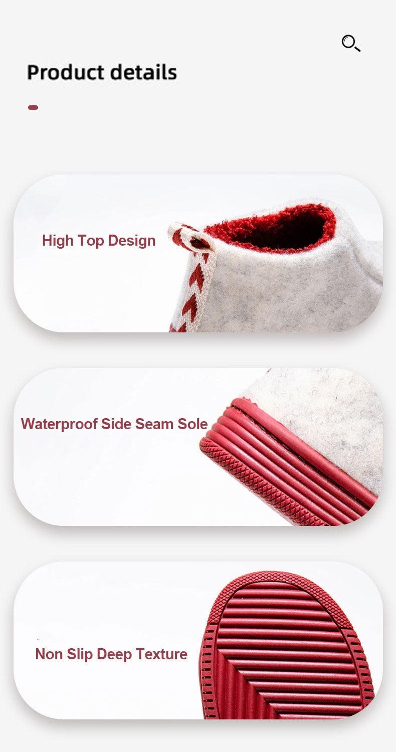 Winter Autumn New Stylish Home Mens Warm Shoes Thick Sole Bedroom Non Slip Wrapped Heel Slippers Women Felt Shoes Slip-On Knit Slippers Memory Foam Slippers