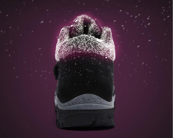 Winter Boots With Fur Warm Leather Snow Boots Mens Winter Work Casual Shoes High Top Rubber Ankle Boots Keep Warm Anti-Slip Soft Sole Warm Fur Lined Winter Ankle Booties