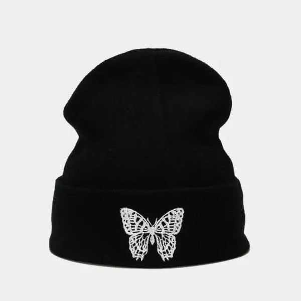 Winter Comfortable Butterfly Warm Caps Soft Elastic Outdoor Elegant Cap For Women And Men Stretchy Cold Weather Caps