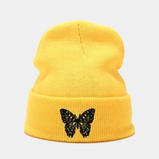 Winter Comfortable Butterfly Warm Caps Soft Elastic Outdoor Elegant Cap For Women And Men Stretchy Cold Weather Caps