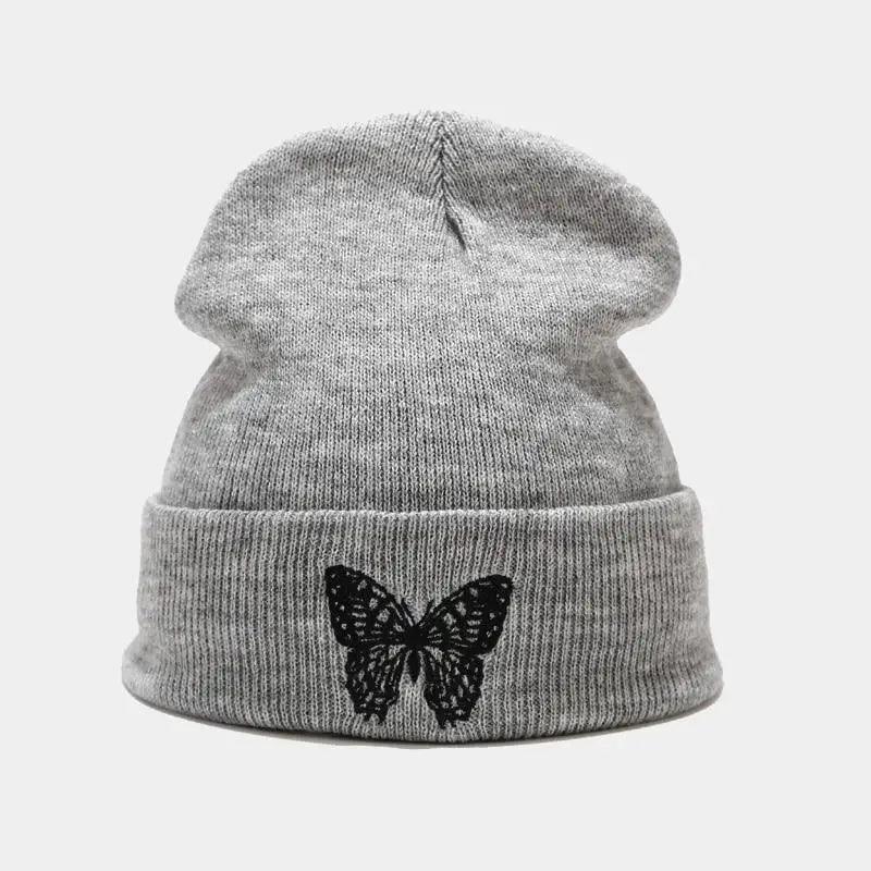 Winter Comfortable Butterfly Warm Caps Soft Elastic Outdoor Elegant Cap For Women And Men Stretchy Cold Weather Caps