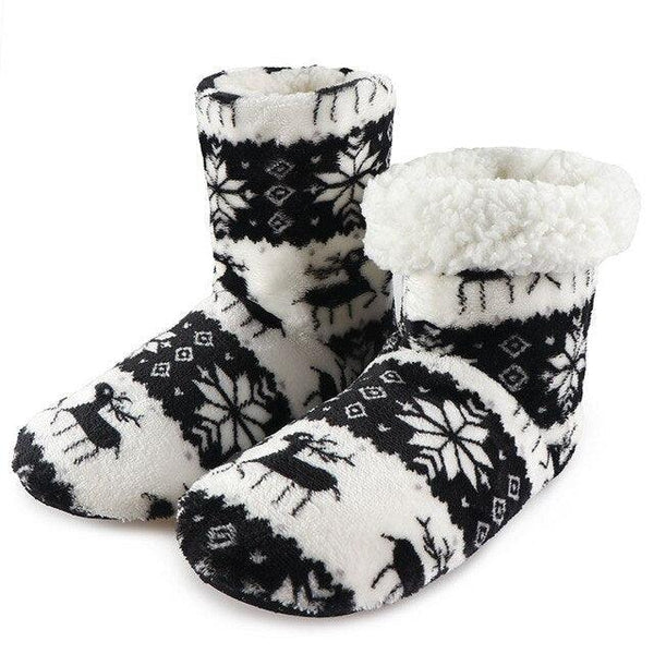 Winter Fur Slippers Women Warm House Slippers Plush Flip Flops Christmas Cotton Indoor Home Shoes Comfort Warm Fluffy Faux Fur Slipper Boots Soft Memory Foam Ankle Booties