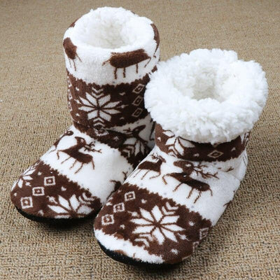 Winter Fur Slippers Women Warm House Slippers Plush Flip Flops Christmas Cotton Indoor Home Shoes Comfort Warm Fluffy Faux Fur Slipper Boots Soft Memory Foam Ankle Booties