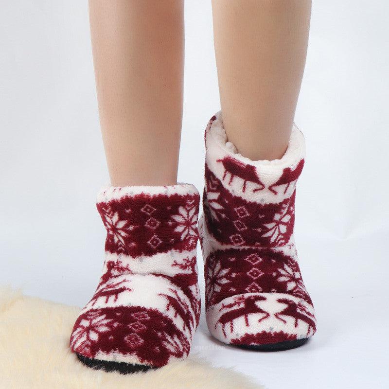 Winter Fur Slippers Women Warm House Slippers Plush Flip Flops Christmas Cotton Indoor Home Shoes Comfort Warm Fluffy Faux Fur Slipper Boots Soft Memory Foam Ankle Booties